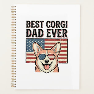 Best Corgi Dad Ever Patriotic Vintage Dog Shirt_1 Planner