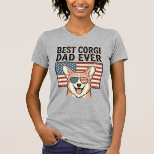 Best Corgi Dad Ever Patriotic Vintage Dog Shirt_1 T-Shirt