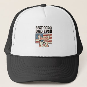 Best Corgi Dad Ever Patriotic Vintage Dog Shirt_1 Trucker Hat