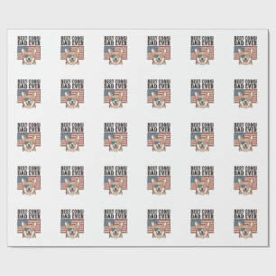 Best Corgi Dad Ever Patriotic Vintage Dog Shirt_1 Wrapping Paper