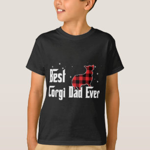 Best Corgi Dad Ever Red Plaid Christmas For Dog Lo T-Shirt