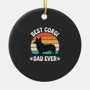 Best Corgi Dad Ever Retro Dog Ceramic Tree Decoration