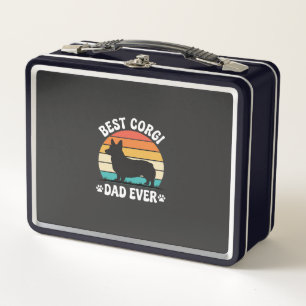 Best Corgi Dad Ever Retro Dog Metal Lunch Box