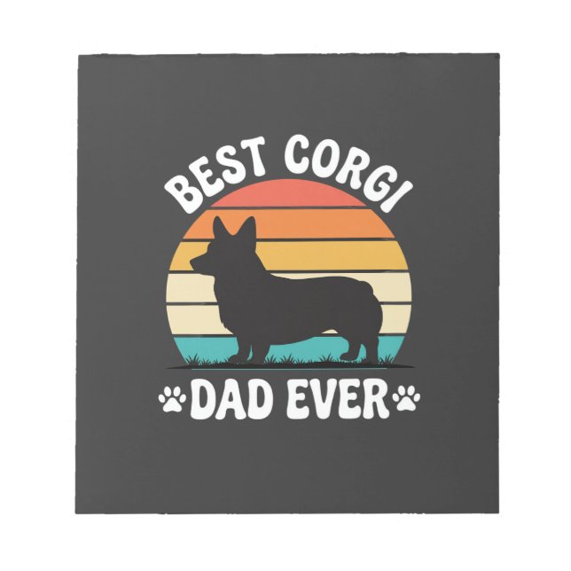 Best Corgi Dad Ever Retro Dog Notepad (Front)