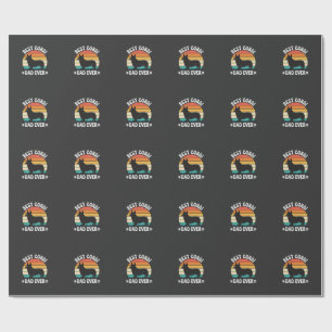 Best Corgi Dad Ever Retro Dog Wrapping Paper