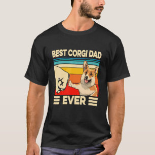 Best Corgi Dad Ever Retro Vintage 60s 70s Sunset T-Shirt