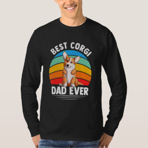 Best Corgi Dad Ever Vintage Dog Owner Animal  Fath T-Shirt