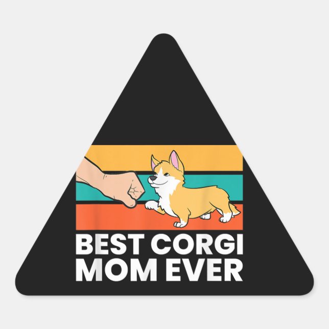 Best Corgi Mum Ever Triangle Sticker (Front)