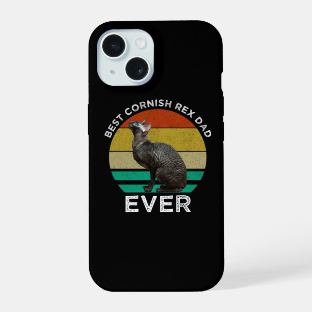 Best Cornish Rex Dad Ever iPhone 15 Case (Back)