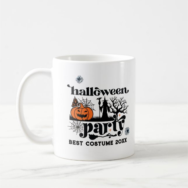 Best Costume Retro Halloween Party Invitation Coffee Mug (Left)