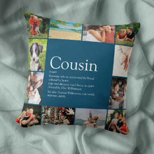 Best Cousin Ever Definition 12 Photo Collage Cushion