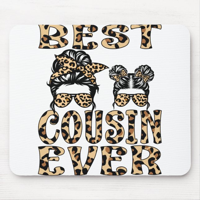 Best Cousin Ever Leopard Plaid Mother's Day Mouse Pad (Front)