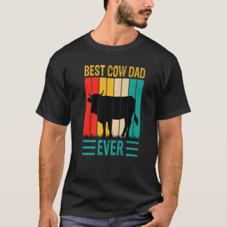 Best Cow Dad Ever Cow Farm Farmer Retro Vintage 60 T-Shirt