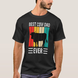 Best Cow Dad Ever Cow Farm Farmer Retro Vintage 60 T-Shirt