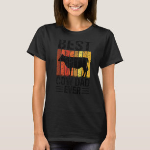 Best Cow Dad Ever Cow Farm Farmer Retro Vintage 60 T-Shirt