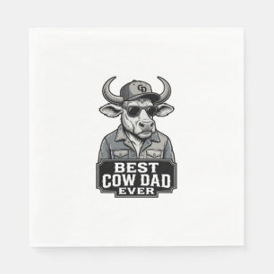 Best Cow Dad Ever Vintage Engraving Design_1 Napkin
