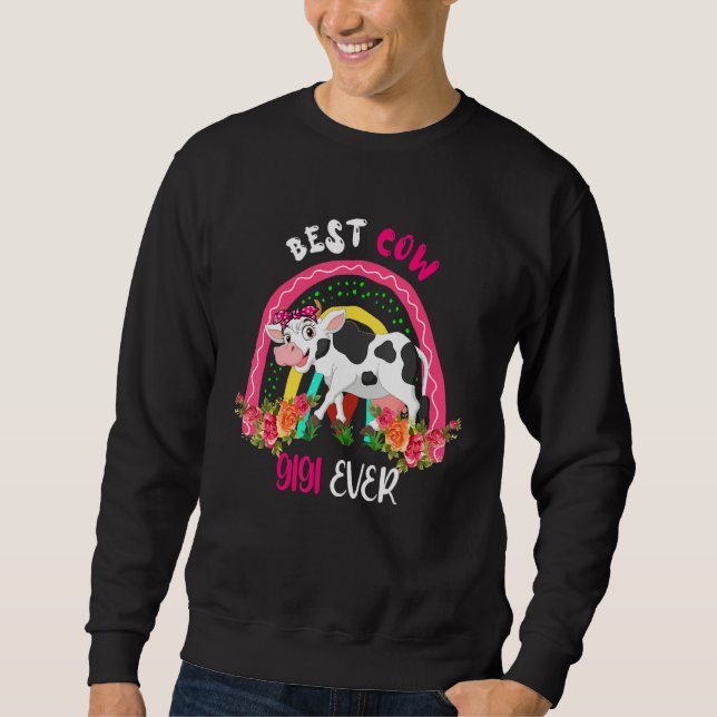 Best Cow Gigi Ever Cute Cow Bow Tie Farmer Mother' Sweatshirt (Front)