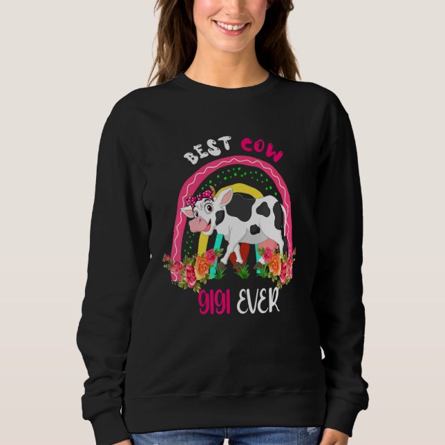 Best Cow Gigi Ever Cute Cow Bow Tie Farmer Mother' Sweatshirt (Front)