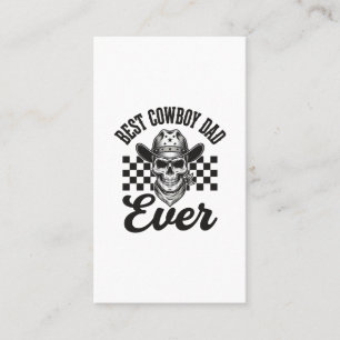 Best Cowboy Dad Skull Western Shirt Design_1 Business Card