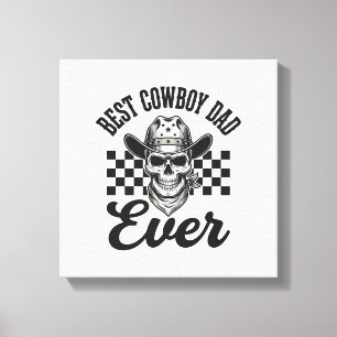 Best Cowboy Dad Skull Western Shirt Design_1 Canvas Print