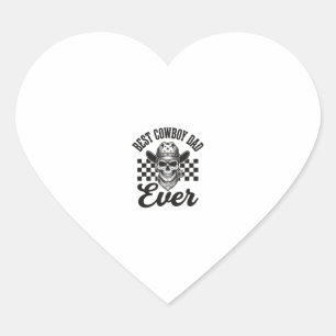 Best Cowboy Dad Skull Western Shirt Design_1 Heart Sticker