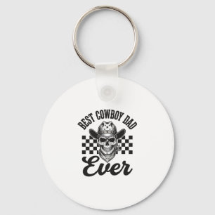 Best Cowboy Dad Skull Western Shirt Design_1 Key Ring