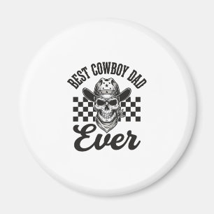 Best Cowboy Dad Skull Western Shirt Design_1 Magnet