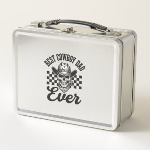 Best Cowboy Dad Skull Western Shirt Design_1 Metal Lunch Box