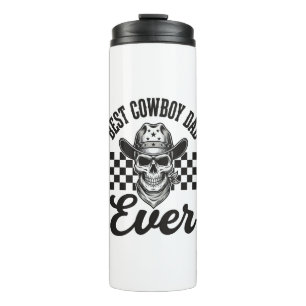 Best Cowboy Dad Skull Western Shirt Design_1 Thermal Tumbler