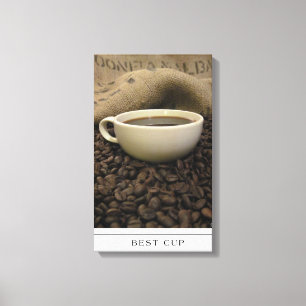 Best Cup - coffee and beans on canvas