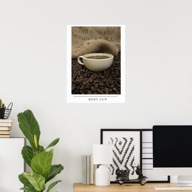 Best Cup - Send Coffee Art Poster (Home Office)