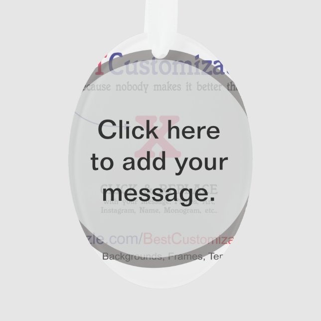 Best Customisable Gift Template Ornament (Back)