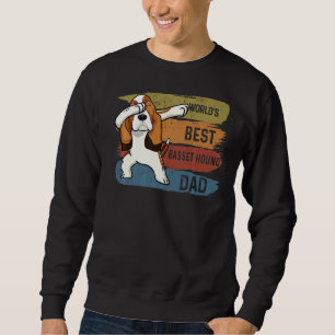 Best Dabbing Basset Hound Dad Dab For Kids Men Sweatshirt