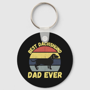 Best dachshund dad ever quote funny key ring