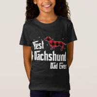 Best Dachshund Dad Ever Red Plaid Christmas For Do