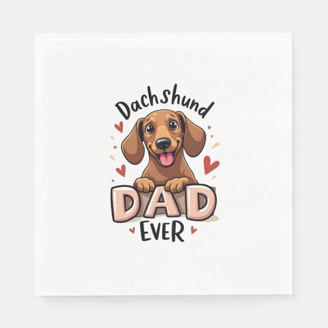 Best Dachshund Dad Ever T Shirt Napkin (Front)