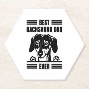 Best Dachshund Dad Ever T Shirt Paper Coaster
