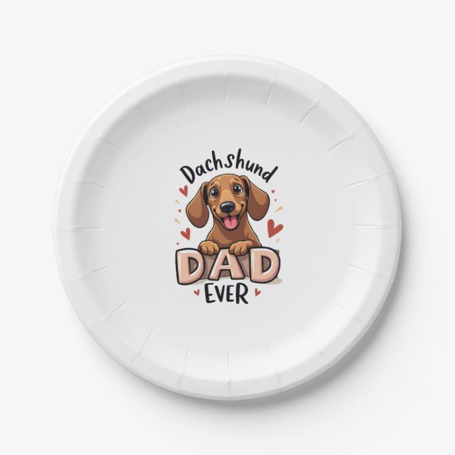 Best Dachshund Dad Ever T Shirt Paper Plate (Front)