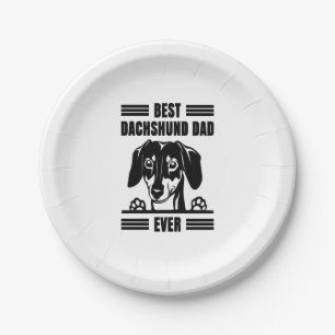 Best Dachshund Dad Ever T Shirt Paper Plate