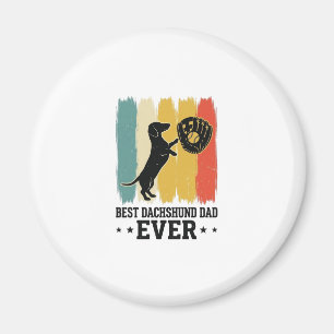 Best Dachshund Dad Ever Vintage Baseball Dog Shirt Magnet