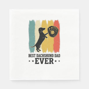 Best Dachshund Dad Ever Vintage Baseball Dog Shirt Napkin