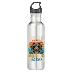 Best Dachshund Dad Ever Vintage Dog Shirt Design_1 710 Ml Water Bottle