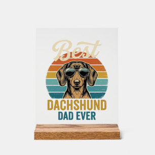 Best Dachshund Dad Ever Vintage Dog Shirt Design_1 Acrylic Sign