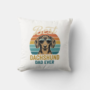 Best Dachshund Dad Ever Vintage Dog Shirt Design_1 Cushion