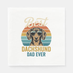 Best Dachshund Dad Ever Vintage Dog Shirt Design_1 Napkin