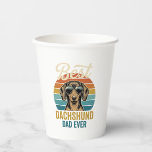 Best Dachshund Dad Ever Vintage Dog Shirt Design_1 Paper Cups