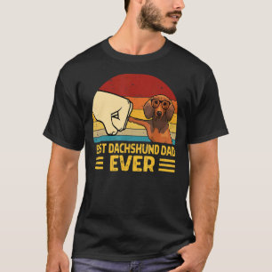 Best Dachshund Dad Ever Vintage Doxie Daddy Wiener T-Shirt