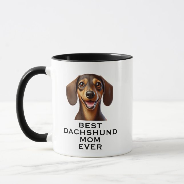 Best Dachshund Mom Ever Custom Photo Mug (Left)