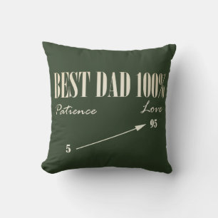 Best Dad 100% Love Patience Funky Father Cushion