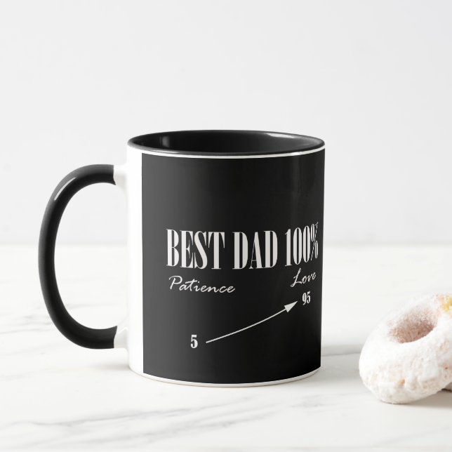 Best Dad 100% Love Patience Funky Father Mug Cup (With Donut)